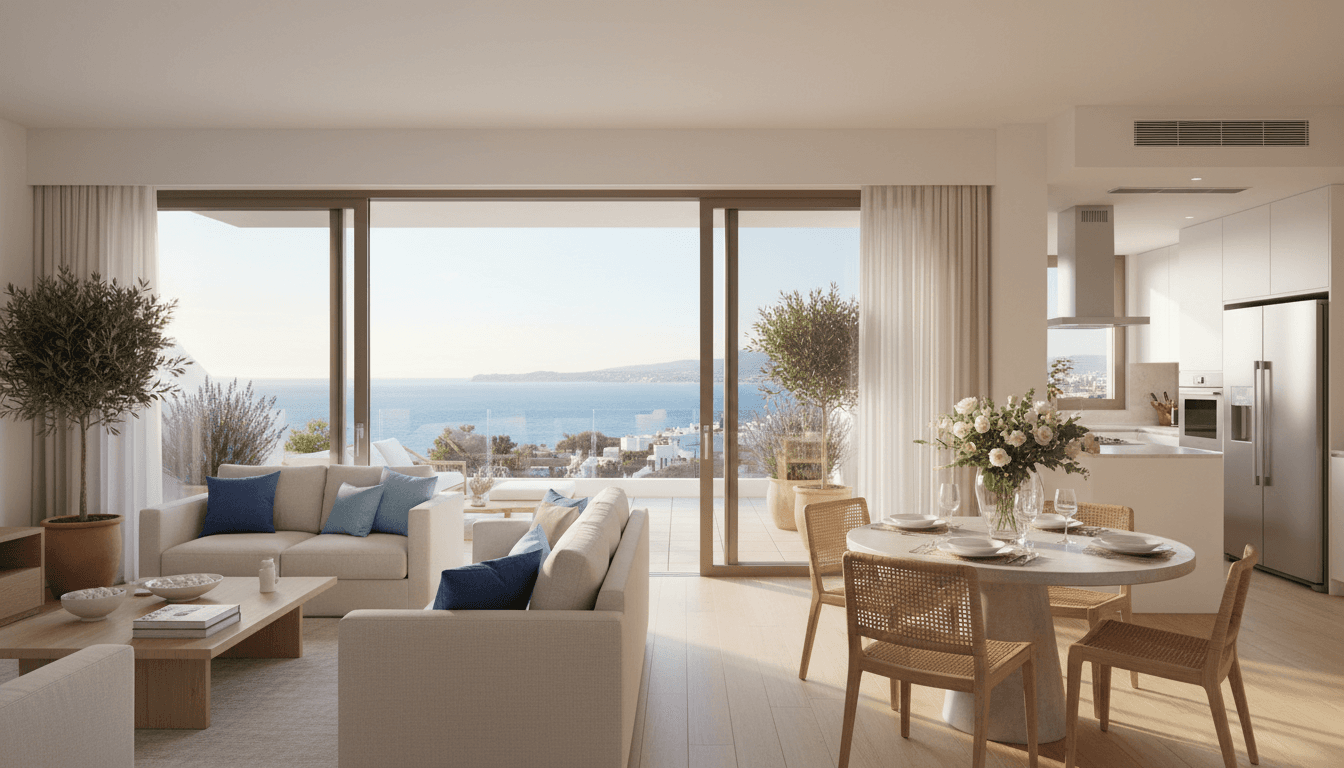 Appartement moderne à Menton avec vue sur la côte méditerranéenne